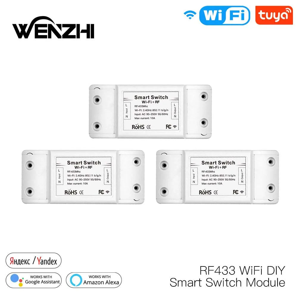 Wifi RF 433 Mhz Light Switch DIY Module For Wireless Remote Control Automation Relay Smart Life Tuya App With Alexa Google Home Zpaxo 3Pcs China Mainland
