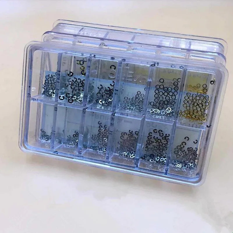Box Metal Watch Washer Clip Assorted 12 Chronograph Spacer Ring Zpaxo