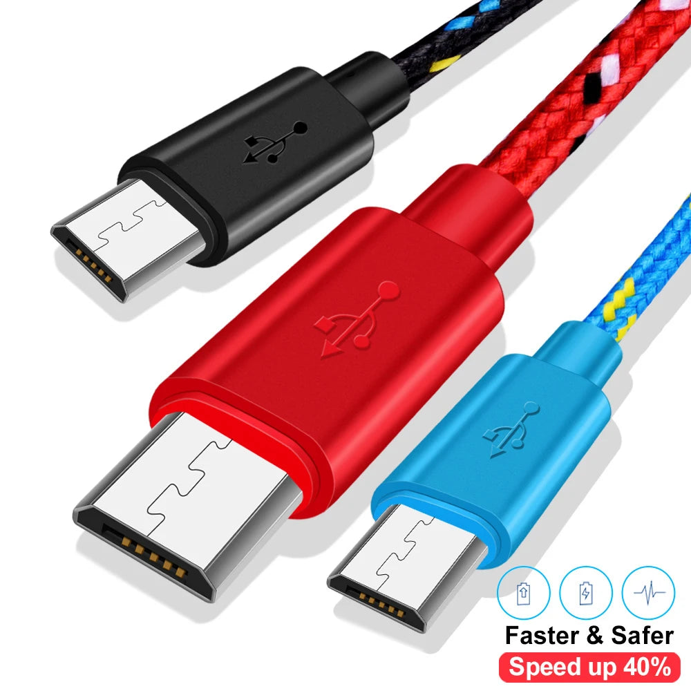 Micro USB Cable 1m Data Sync Charger Xiaomi Samsung Huawei Android Zpaxo
