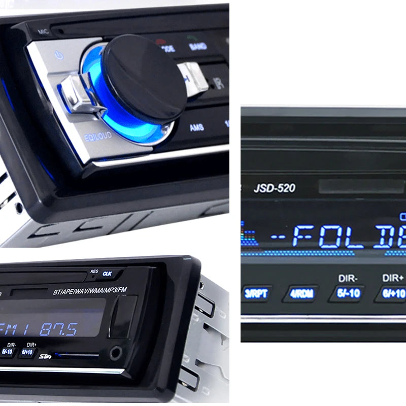 Car Radio Autoradio 1 Din Bluetooth 12V Audio Player Mp3 60Wx4 FM Zpaxo