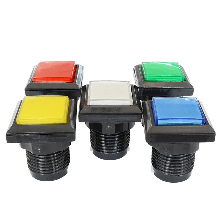 Arcade Square Push Buttons Illumilated 12V LED Light Built-in Zpaxo