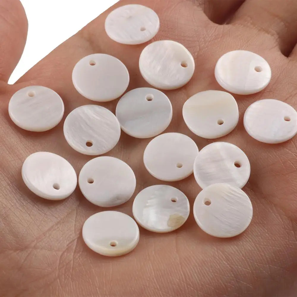 White Mother of Pearl Shell Charms 30pcs – DIY Jewelry Making