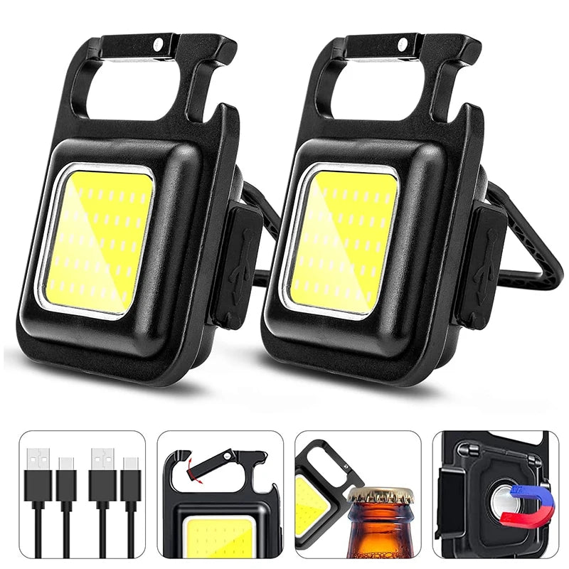 Multi-function LED Portable COB Bright Self Defense Keychain Work Zpaxo