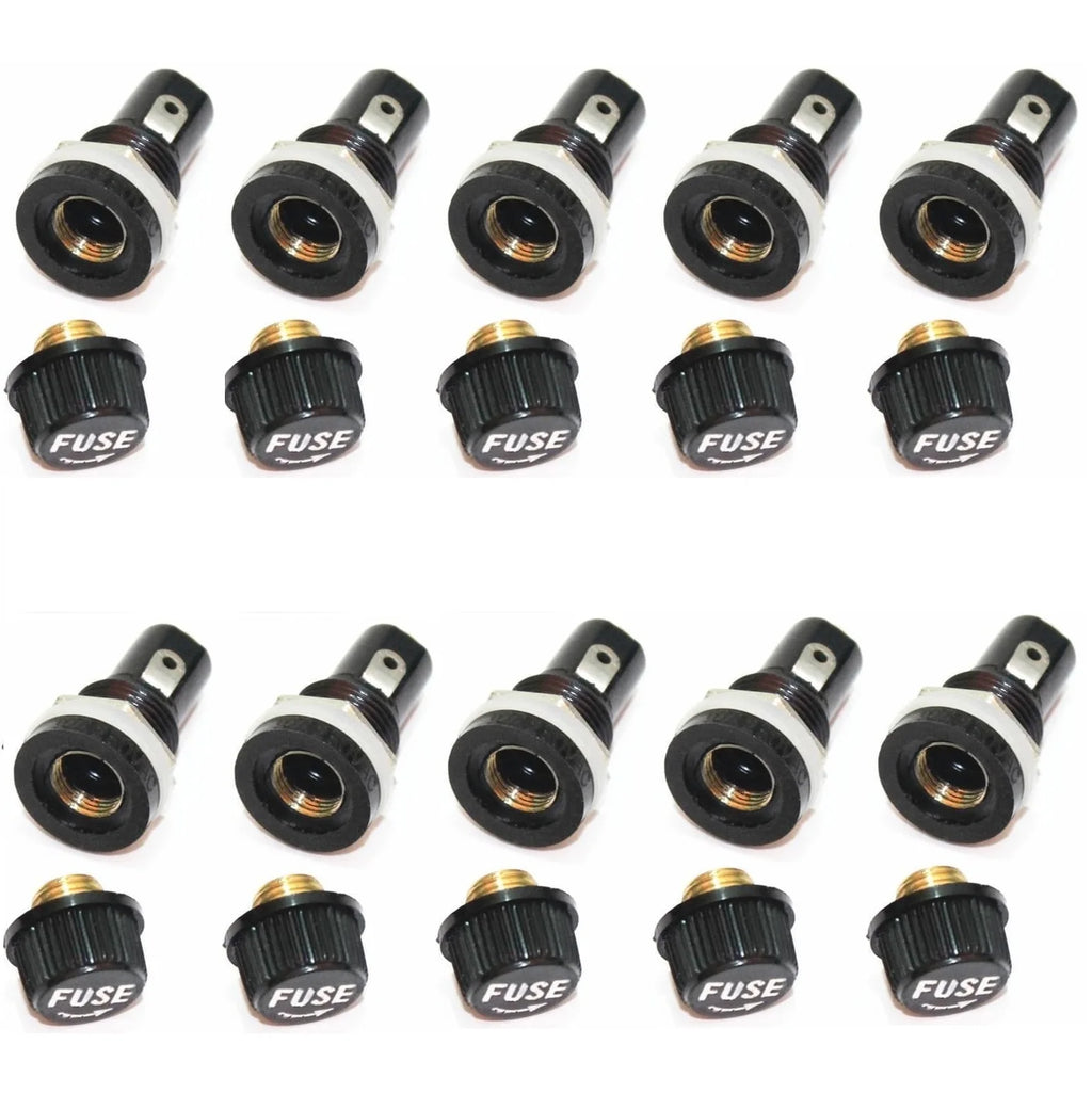 5 Glass Fuse Holders 5x20 Insurance Tube Socket Holder Panel Mount Zpaxo
