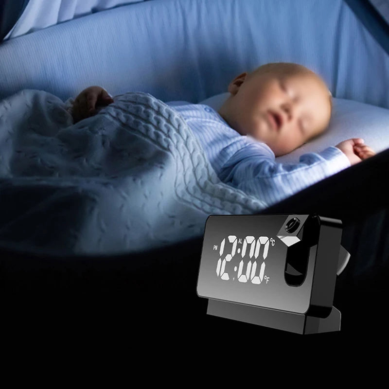 Creative LED Digital Projection Clock Alarm Temperature Display Home Zpaxo