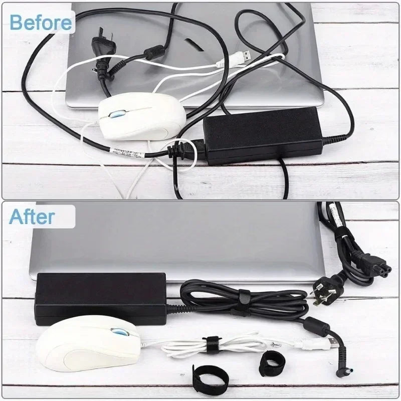 100pcs Releasable Cable Ties Black Nylon Loop Hoop Straps Wrap Zip Bundle Bandage Tie Plastics Fastening Desktop Cables Manager Zpaxo
