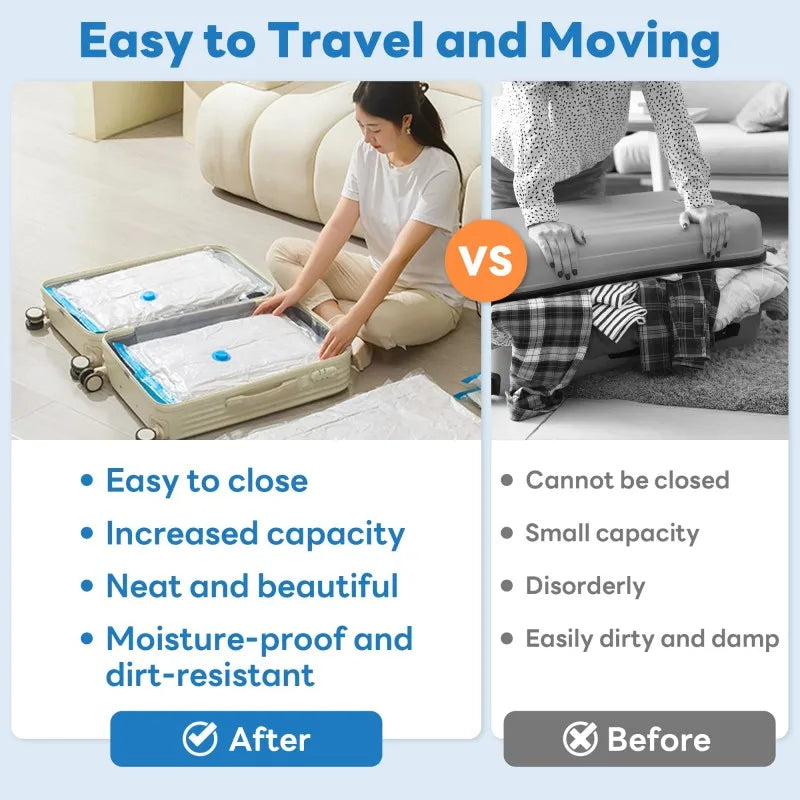 Large Capacity Vacuum Storage Bags for Clothes,Bedding,Space Saving Bags Storage Space Saver Compression Bags Vacuum Seal Packet Zpaxo