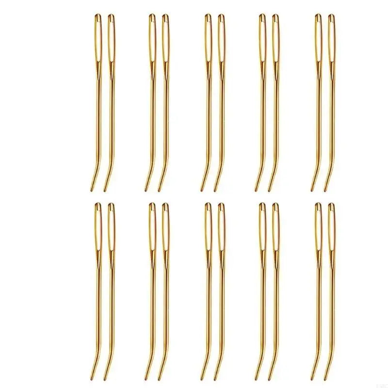 20x Large Eye Curved Needle Sewing Easy Threa Stitching Zpaxo Gold CN