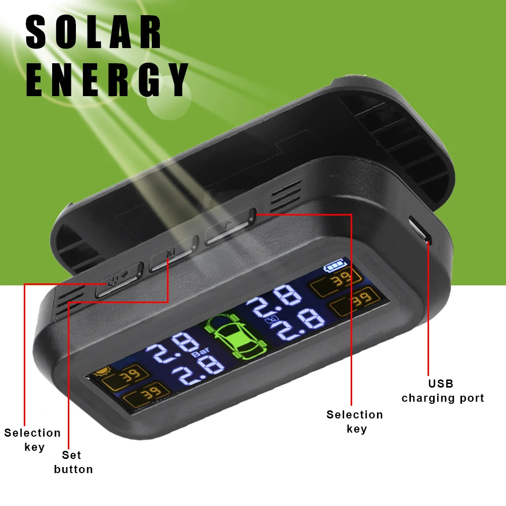 Tire Pressure Monitoring System Car Tyre Monitor Alarm 4 External Zpaxo