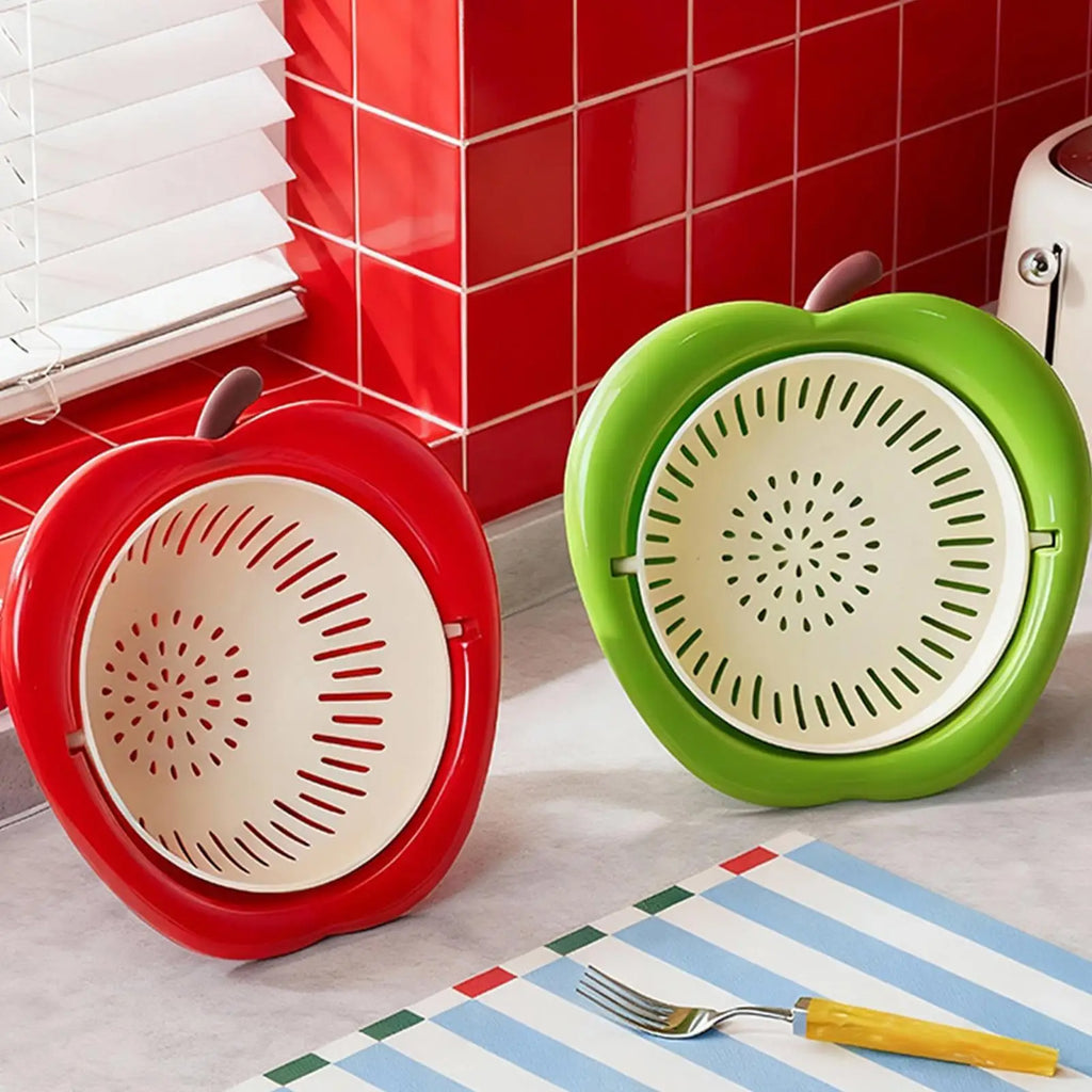 Apples Shape Fruit Strainer Thick Plastic Fast Draining Colander Zpaxo