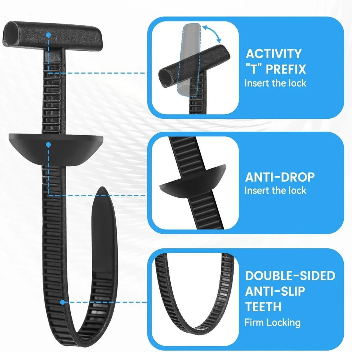 1000set Self-locking Nylon Cable Tie Buckle - Heavy Duty Pin & Button Zip Ties Car Repair Fastening Strap Zpaxo