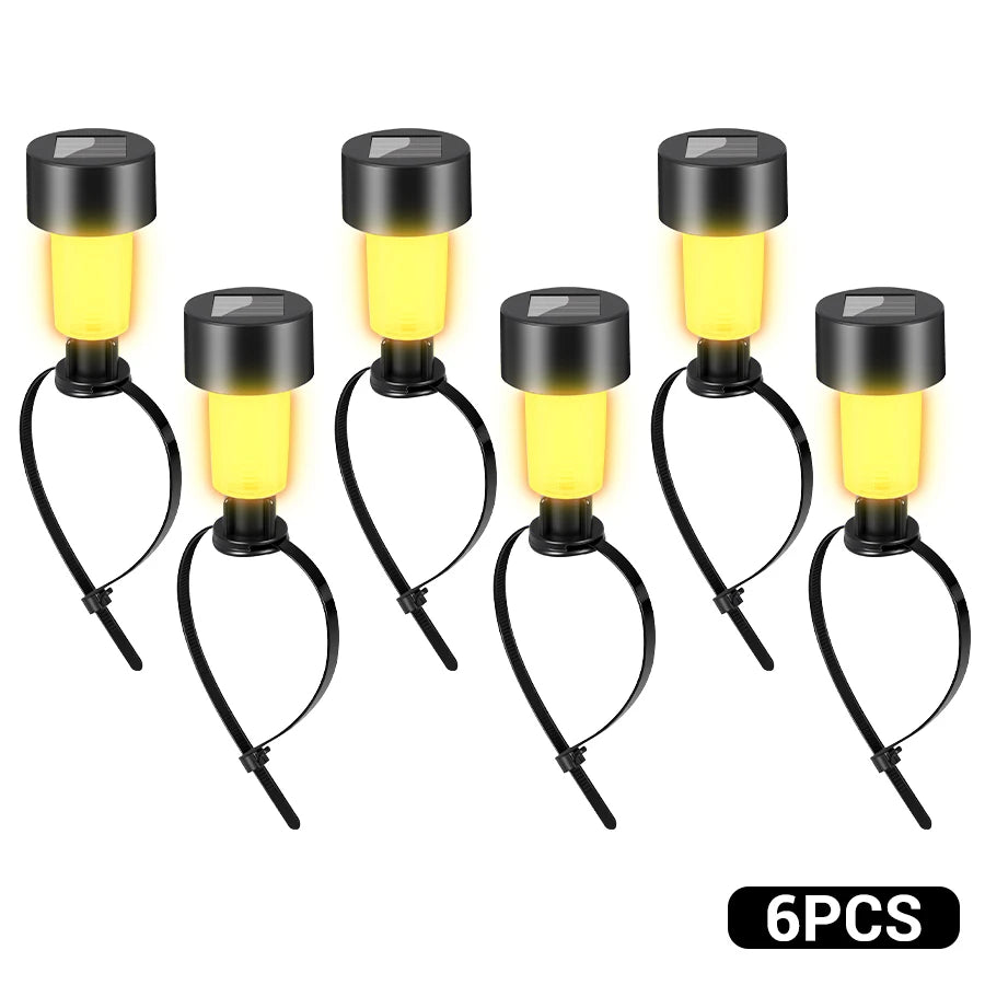 1- Solar Zip Tie Lights Outdoor Garden Decoration Waterproof Lanterns Zpaxo Warm 6PCS