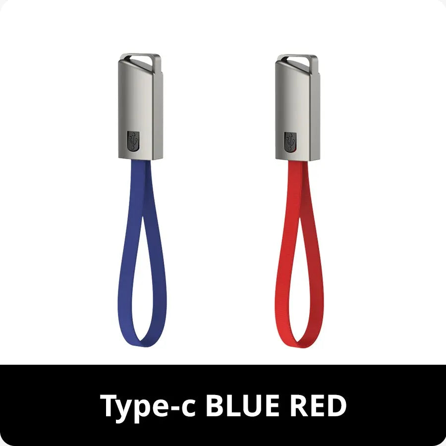 Innovative Zinc Alloy Portable Key Chain Data Cable USB C Charge Zpaxo Type-c BLUE RED