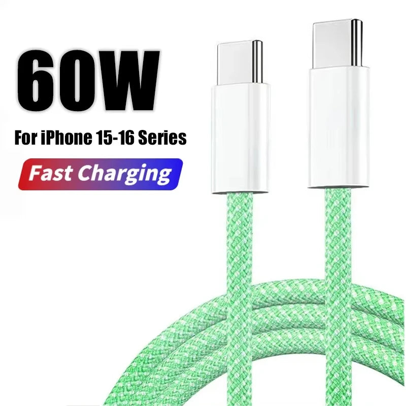 USB-C C Cable Apple Iphone 17 16 15 PD 60W Fast Charging Huawei Zpaxo