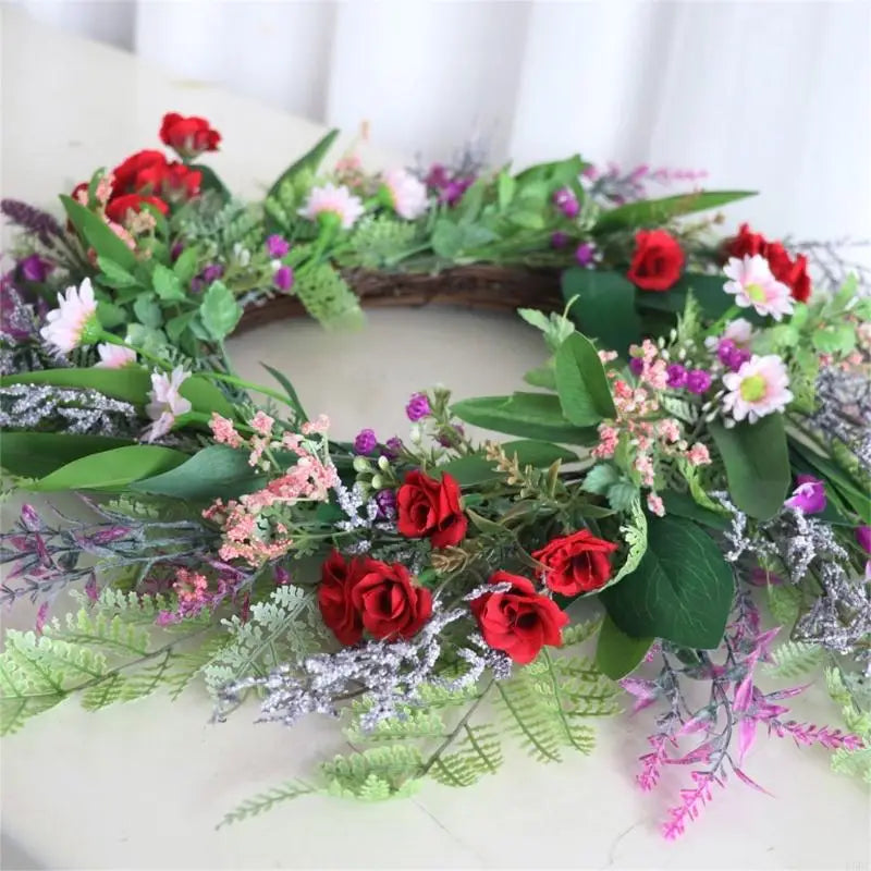 Premium Faux Plant Wreath Flower Design Functional Indoors Outdoor Zpaxo