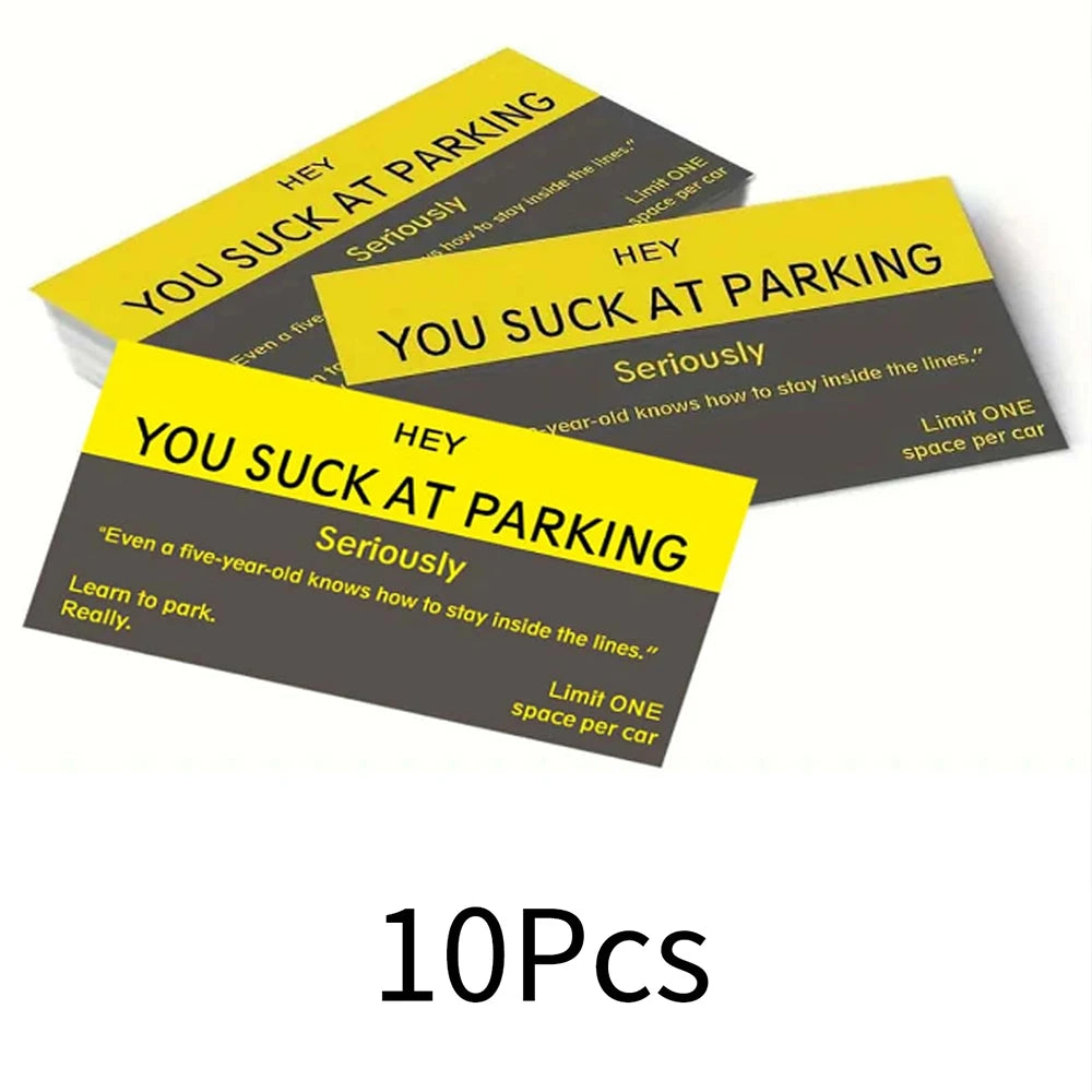 10/50/100Pcs You Suck At Parking Cards Funny Bad Parking Cards Violation Cards Zpaxo 10Pcs