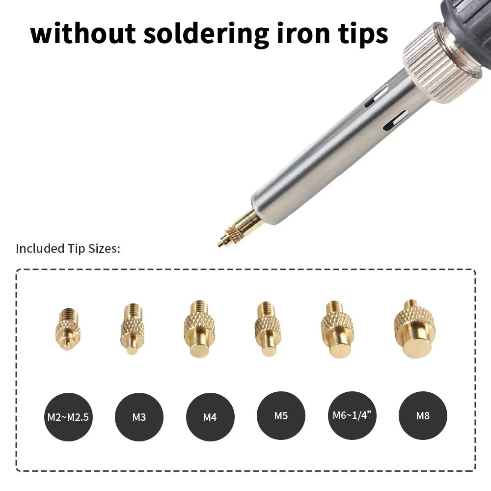 Heat Insert Nut Iron Tip M2 M3 M4 M5 M6 M8 Brass Thread Embedded Zpaxo