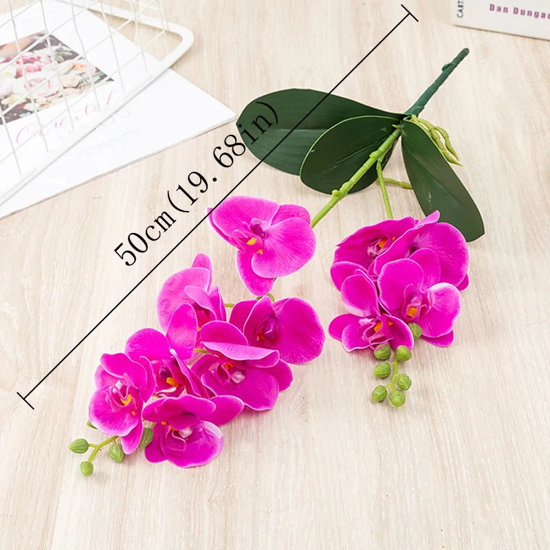 1 Artificial Silk Orchid Flowers Lifelike Real Touch Phalaenopsis Zpaxo