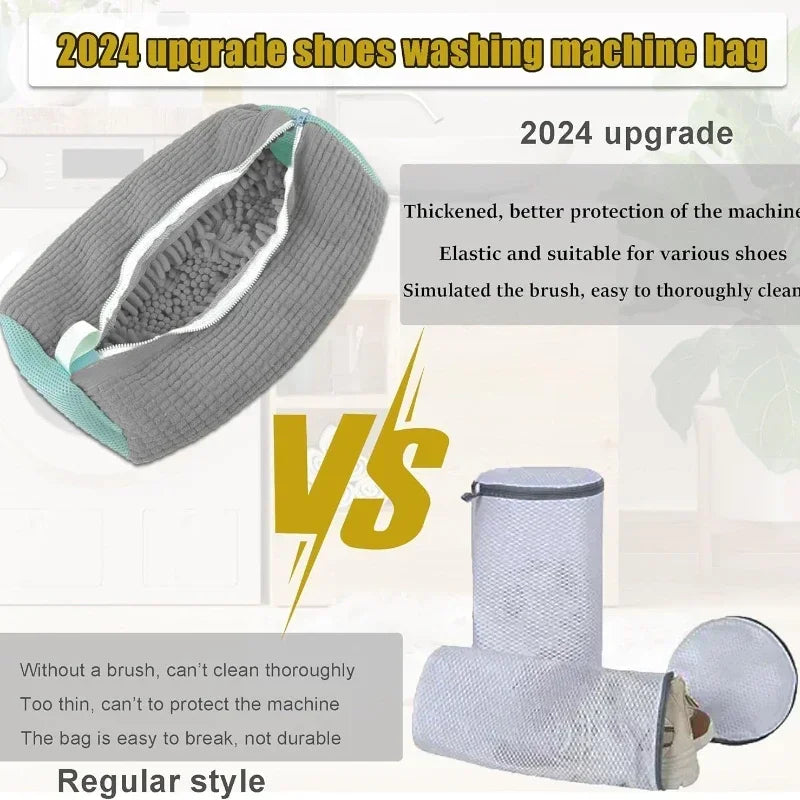 1 Wash Shoes Bag Padded Net Laundry Protector Fluffy Fibers Polyester Zpaxo