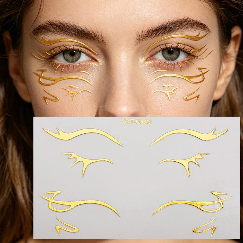 Colorful Eyes Makeup Stickers Laser Eyeliner Eyebrows Face Art Zpaxo YXT-019-1Pc