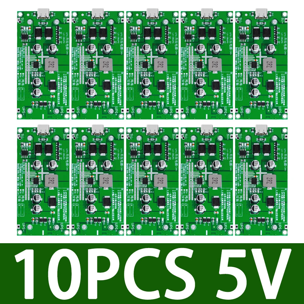 Type-C 15W 3A Fast Charger Module for 18650 Li-ion Batteries, DC-DC Step-Up Boost Converter with 5V/9V/12V Output Zpaxo 10PCS 5V