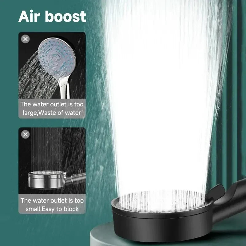 5 Modes Pressure Boost Shower Head Multifunction Adjustable Large Water Shower Nozzle Massage Bathroom Accessory Rain Shower Zpaxo