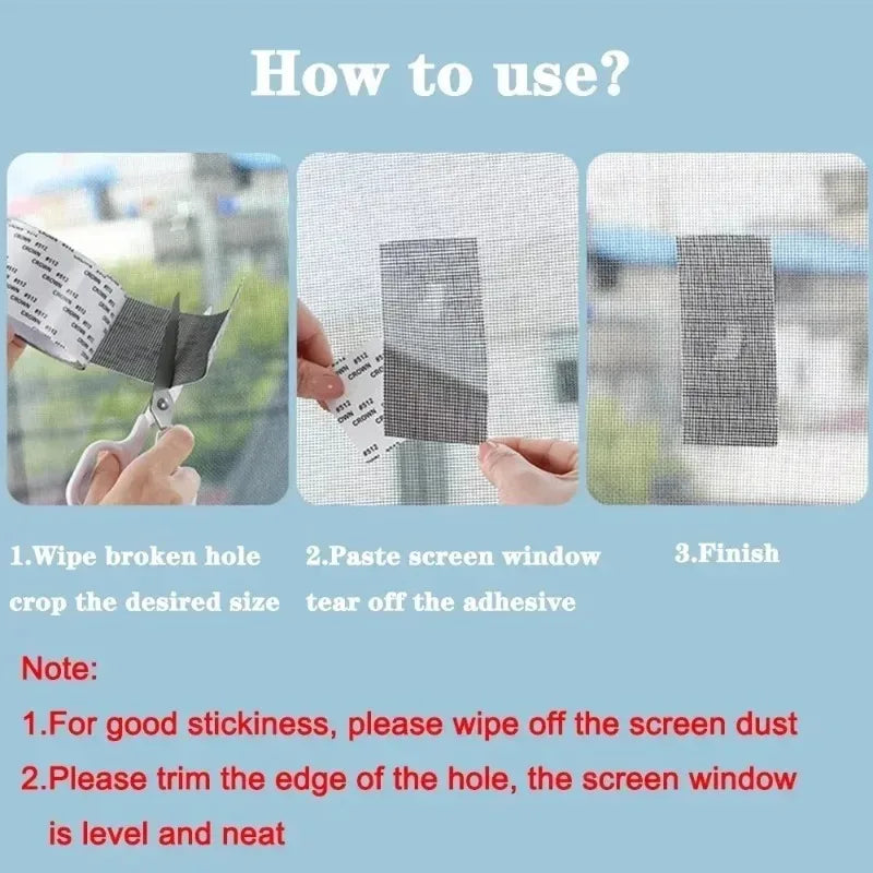 Window Screen Fly Screen Mosquito Repair Tape EasytoApply Waterproof Keep Mosquitoes Out with Our Anti-Insect Self-Adhesive Mesh Zpaxo