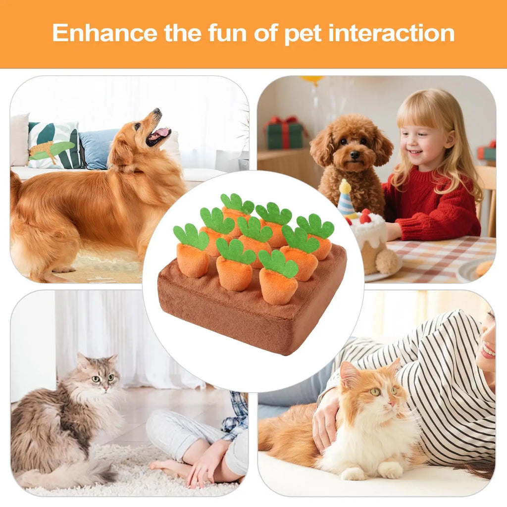 Dog Snuffle Mat Interactive Feeding Puzzle Game Removable Carrots Zpaxo