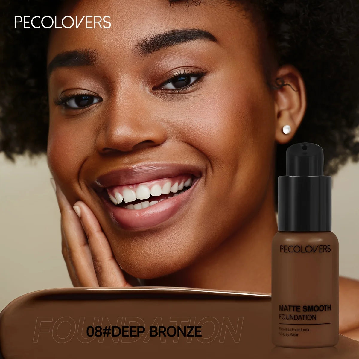 Matte Smooth Foundation Liquid -Multi-Tone Nature Effect, Enhanced Coverage with Use, Universal Skin Compatibility, All-Day Wear Zpaxo 08