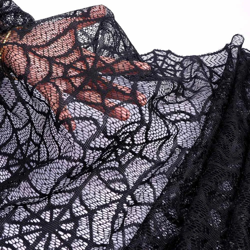 Halloween Decoration Black Spider Web Tablecloth Lace Table Runner Zpaxo
