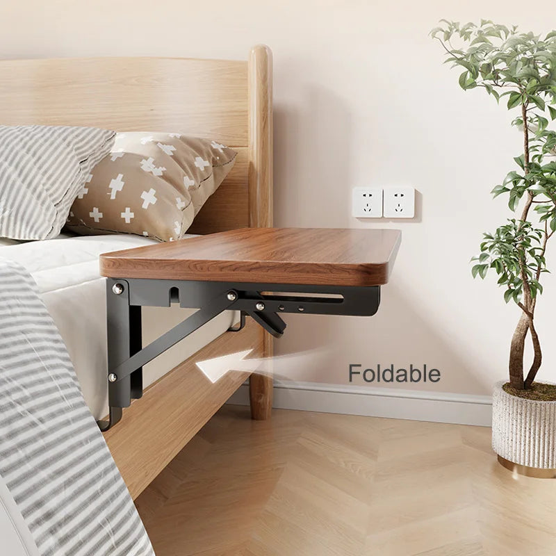 Foldable Collapsible Organizer Attachable Bedside Shelf Table Under Zpaxo