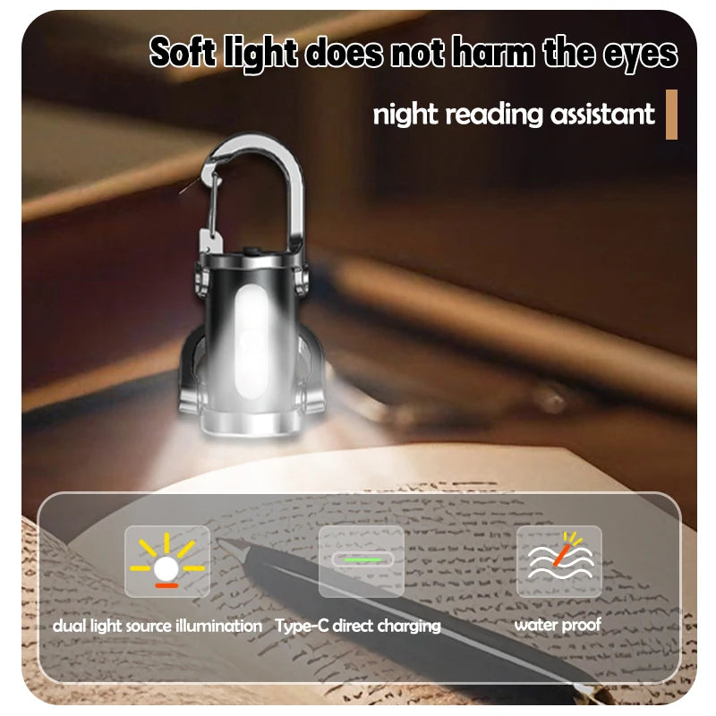 Multi-function Waterproof Mini LED Flashlight USB Rechargeable Zpaxo