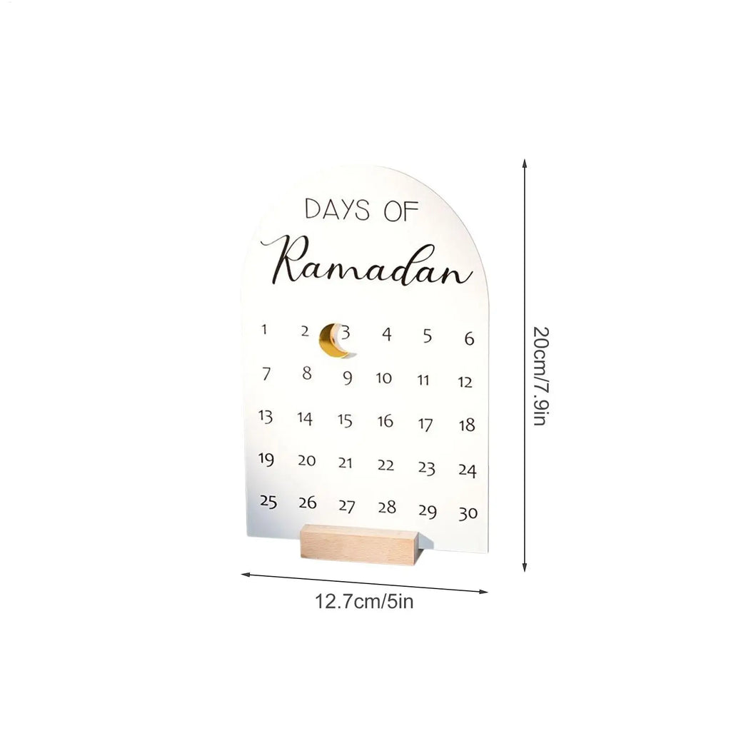 Ramadan Countdown Calendar 30 Days Acrylic Eid Mubarak Tabletop Zpaxo