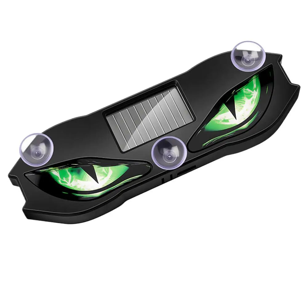 Universal Solar Powered Demon Eye Warning Light Dynamic Flashing Car Safety Signal Lamp Rear Windshield Decoration Light Zpaxo Green