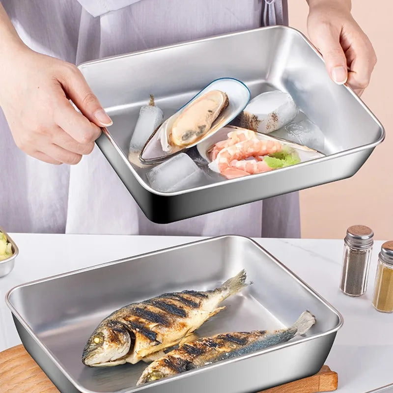 Stainless Steel Food Storage Container Large Capacity Suitable Zpaxo