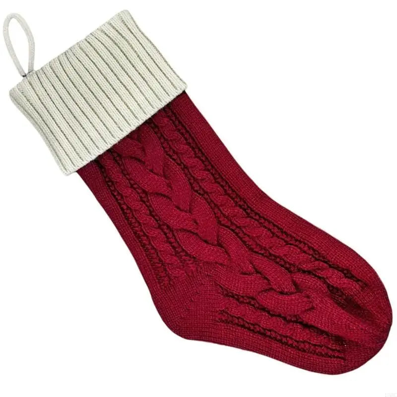 Reusable Spacious Christmas Sock Knitted Design Multiple Pattern Zpaxo Apricot red China Mainland