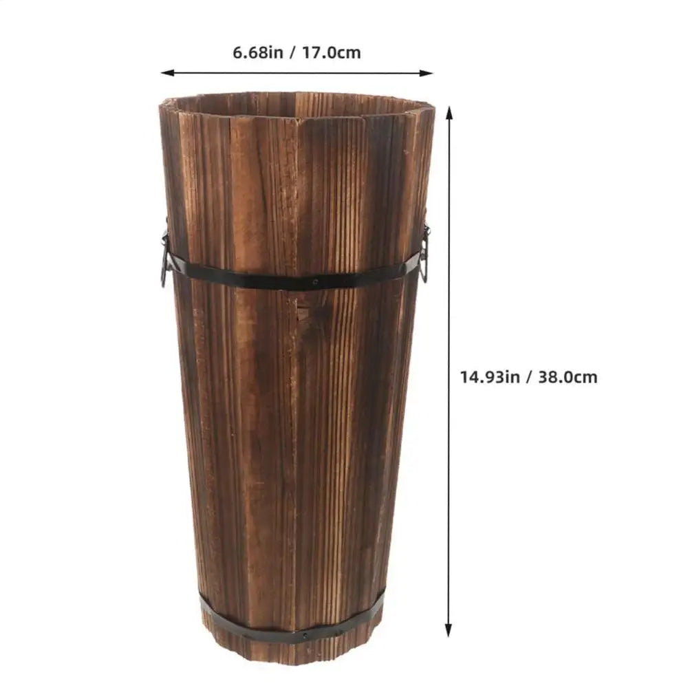 Wooden Umbrella Bucket Stands Large Capacity Storage Organizer Cane Zpaxo Others