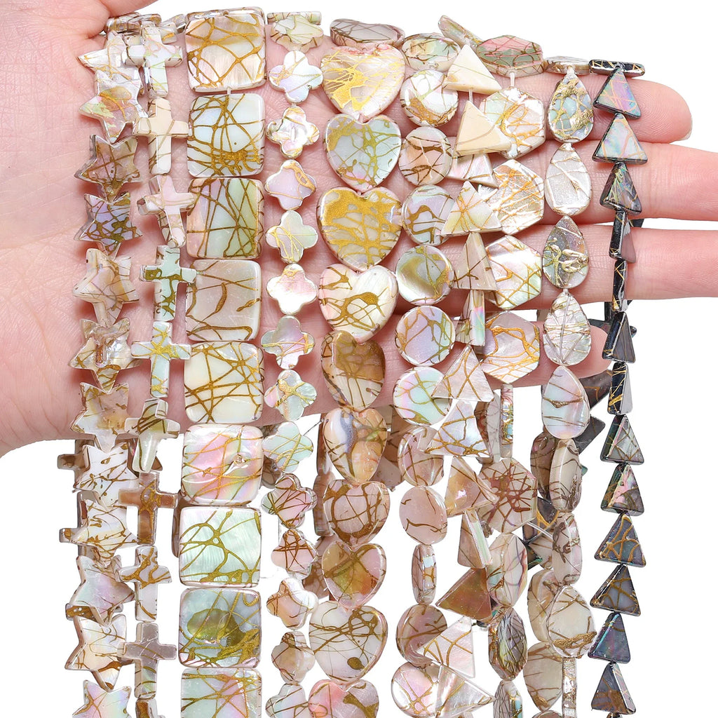 Electroplated Shell Beads Multi-Shape | DIY Jewelry Making