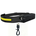 COB LED Headlamp Sensor Headlight Built-in Battery Flashlight USB Zpaxo 1pc black