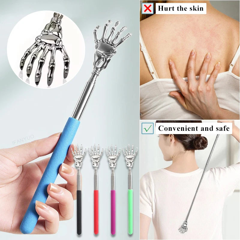 1 Massager Back Stainless Steel Scratcher Ghost Hand Telescopic Zpaxo