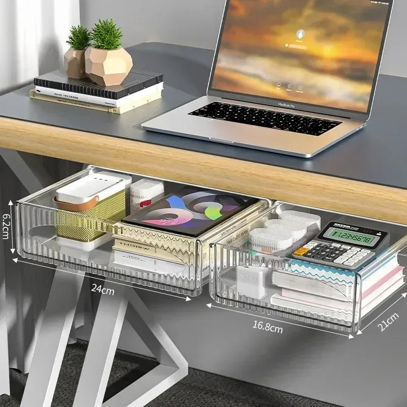 Invisible Storage Table Shelf Box Pull Out Hanging Under Desk Drawer Zpaxo