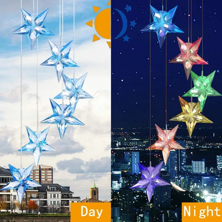 Solar Wind Chime Lights 6 Hummingbird Butterfly Wishing Bottle Zpaxo Color Star Black Shell China Mainland