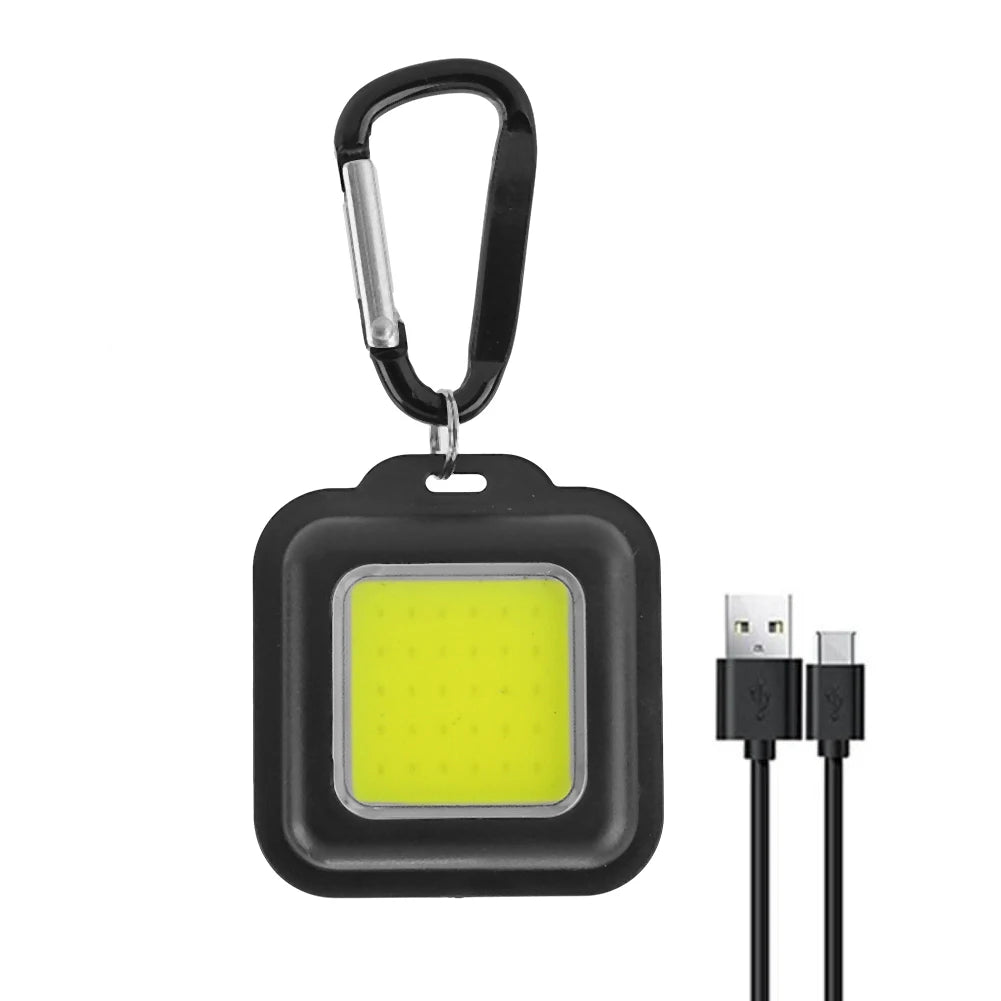 500LM Small Pocket Flashlight USB Charging Keychain Compact Camping Zpaxo White Black