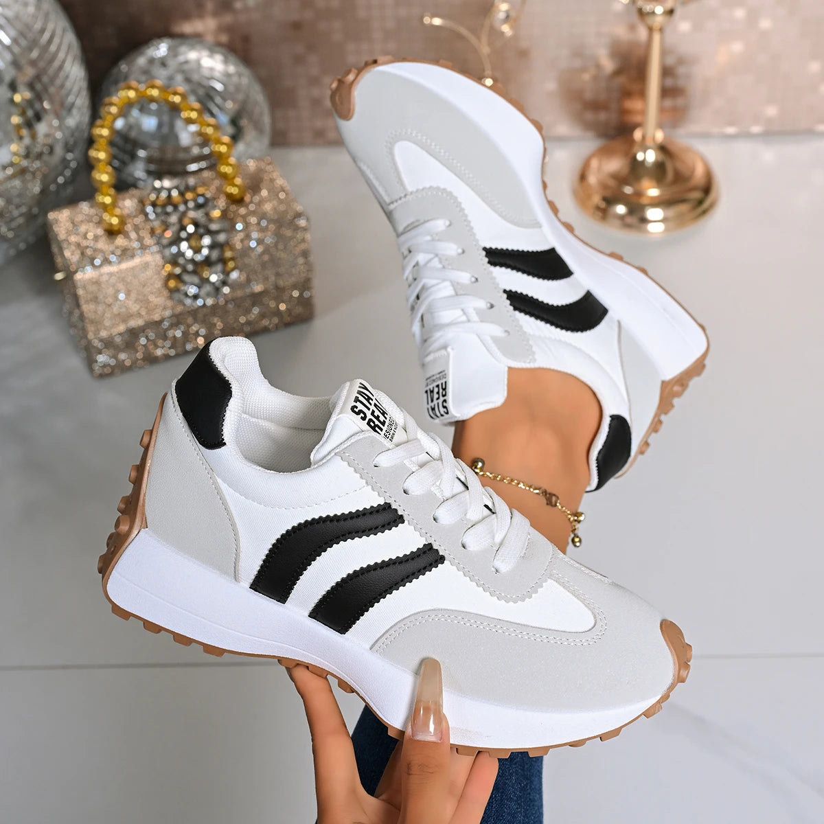 Summer Thick Bottom Women Sneakers 2026 New Casual Patchwork Leather Sneakers Women Outdoor Casual Comfortable Shoes Ladies Zpaxo Beige 39