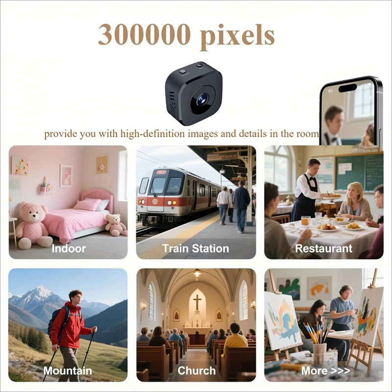Mini Security Camera 4K FullHD Wifi Surveillance 2 Way Audio Motion Zpaxo