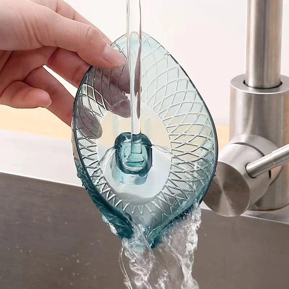 Leaf Design Drain Soap Box Suction Cup Decorative Plastic Self Zpaxo