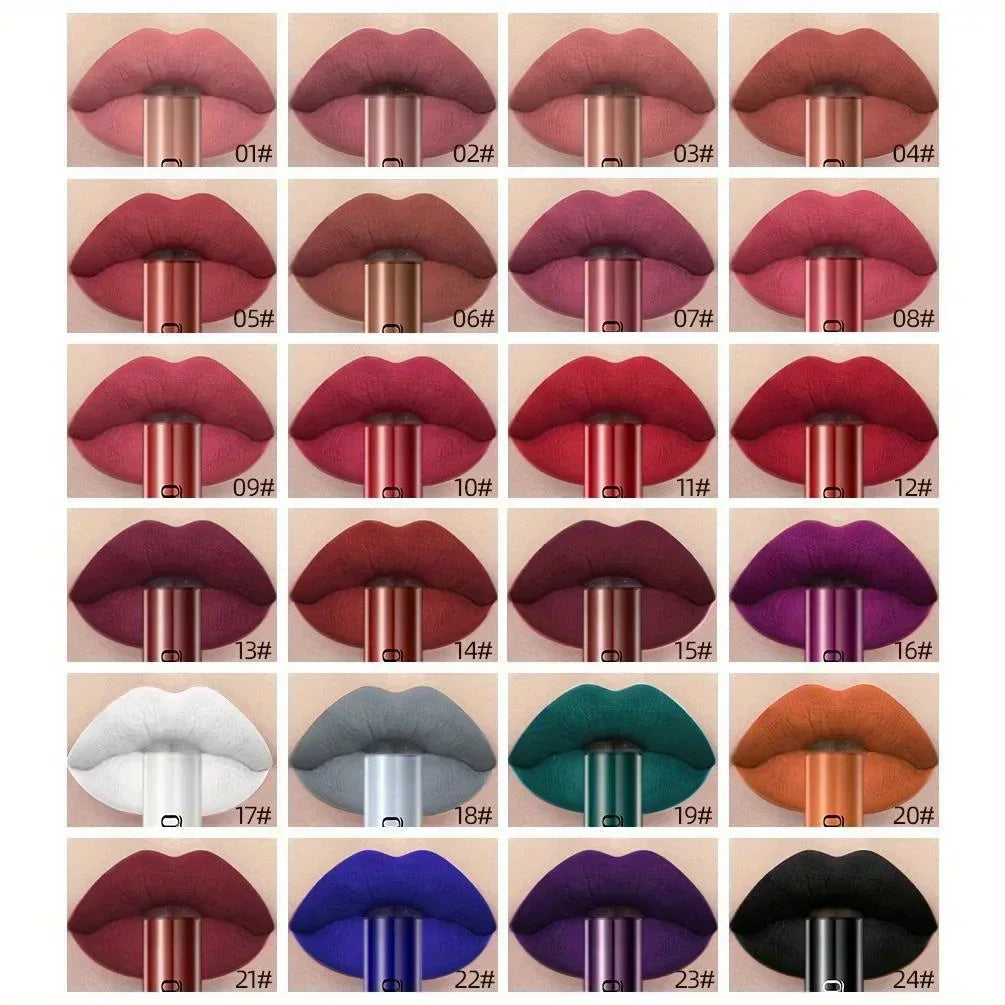 Matte Liquid Lipstick Waterproof Long Lasting Velvet Mate Nude Red Lip Gloss Lint Tube Makeup Cosmetic Lipsticks Lipgloss Zpaxo