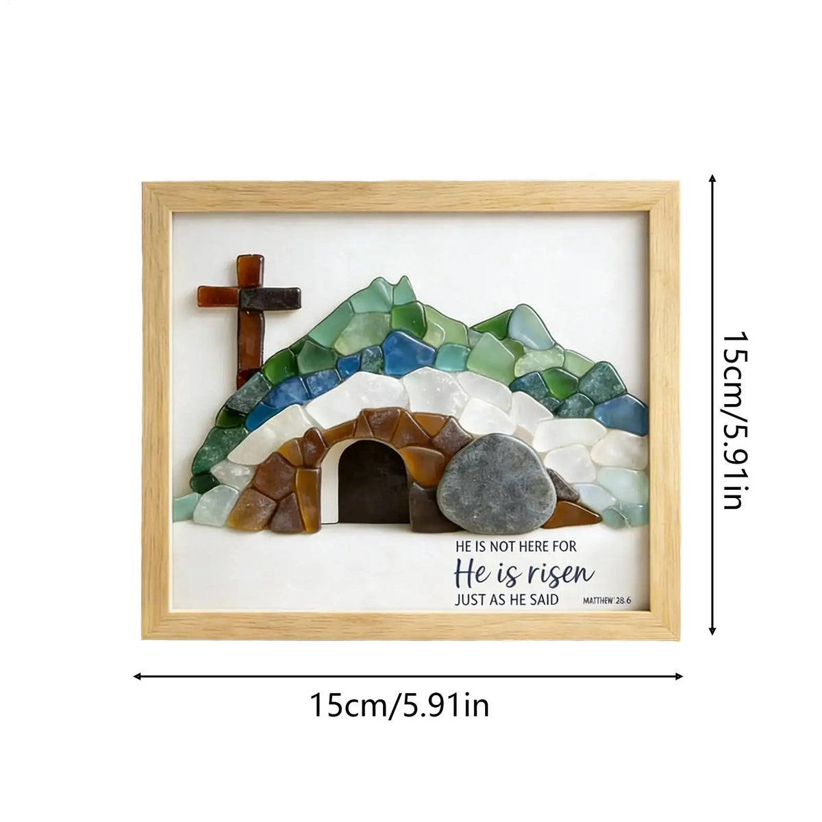 Easter Ornaments Retro Rustic Table Centerpieces Religious Picture Frames for Desk for Indoor Home Bedroom Bookshelf Windowsill Zpaxo