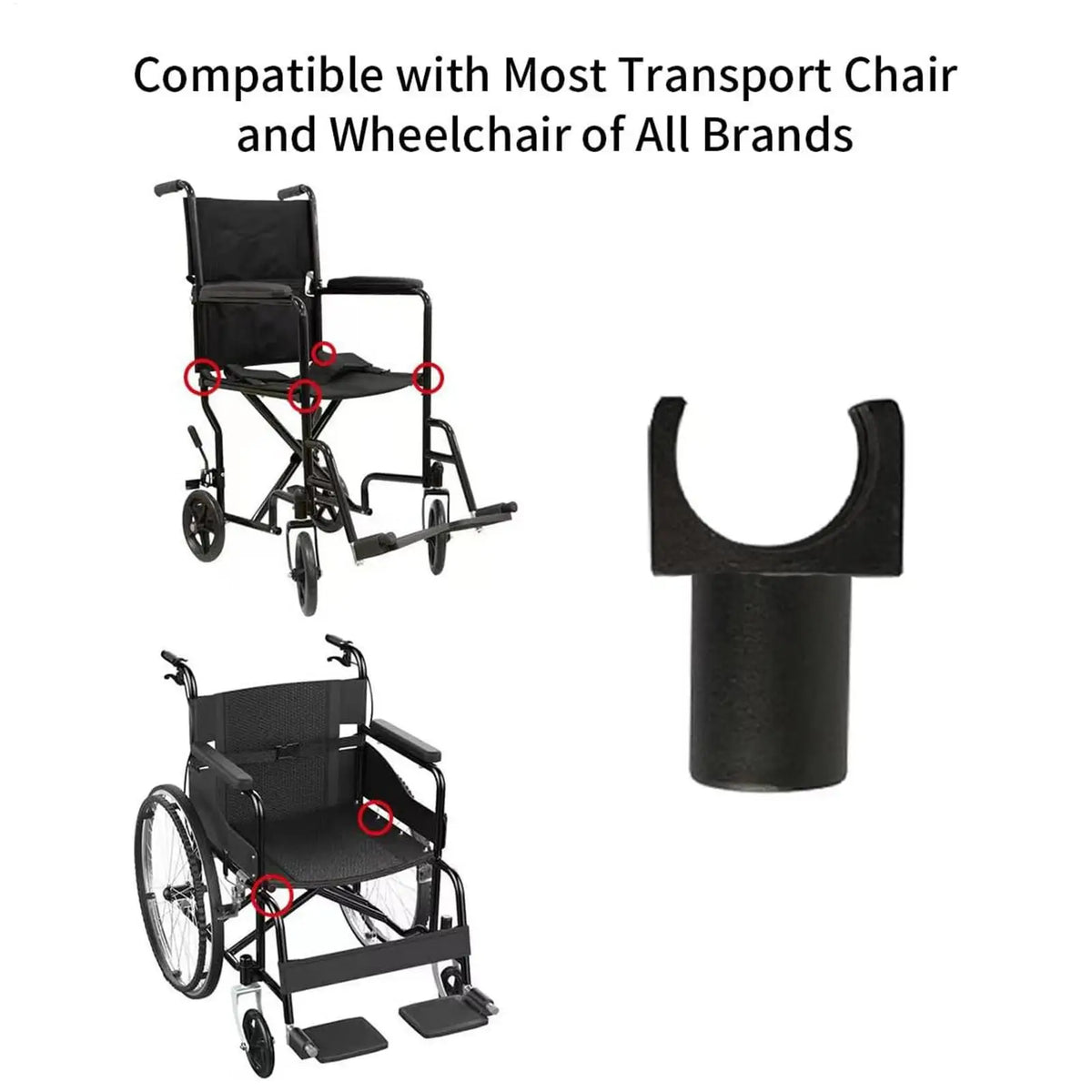 Plastics Wheelchair Seat Rail Guide Auxiliary U-shaped Slider Smooth Zpaxo