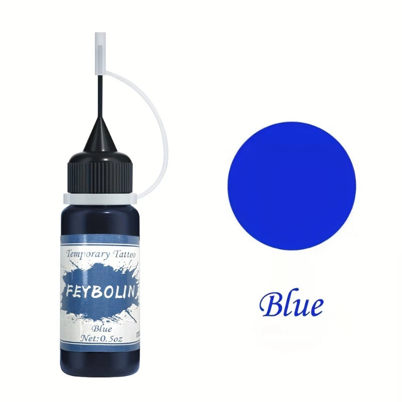Colorful Tattoo Juice Paste,Easy-to-Use Henna Tattoo For Body Paint DIY Tattoos Temp, DIY Fake Tattoo Semi Permanent For Women Zpaxo 04 blue